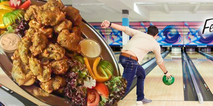 Hodina bowlingu a dvě porce kuřecích rarášků