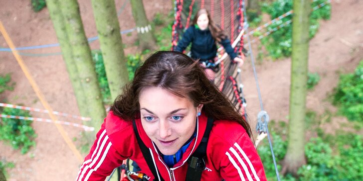 Vstup do lanového Adventure Parku na Lipně: obtížnosti pro děti i dospělé