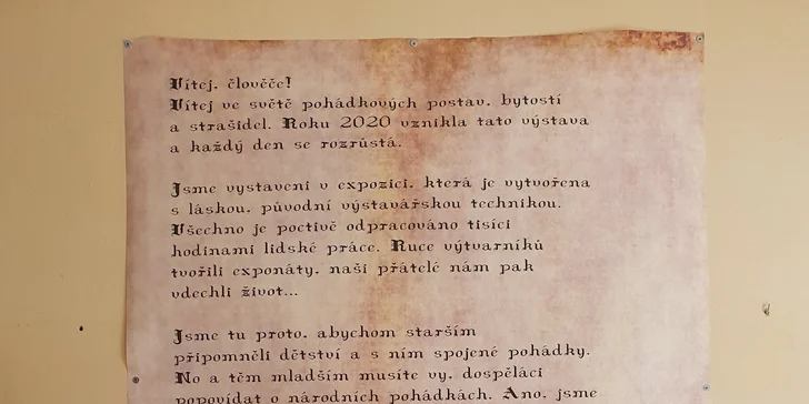 Časově neomezené vstupné do Světa pohádek a strašidel pro dospělé i rodiny s až 3 dětmi