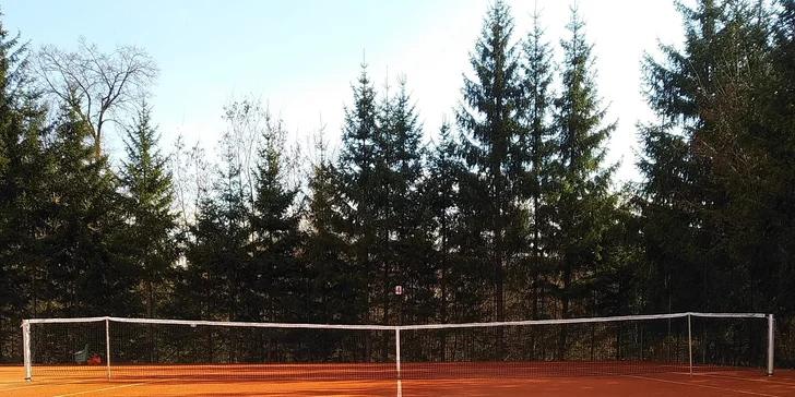 Pronájem tenisového kurtu v Brně v nádherné přírodě: 1–2 hodiny pro 2 os.