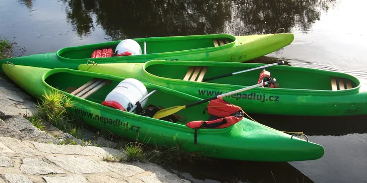 Půjčení kanoe či raftu včetně potřebného vybavení na Vltavě, Lužnici či Otavě