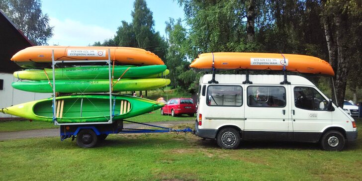 Půjčení kanoe či raftu včetně potřebného vybavení na Vltavě, Lužnici či Otavě