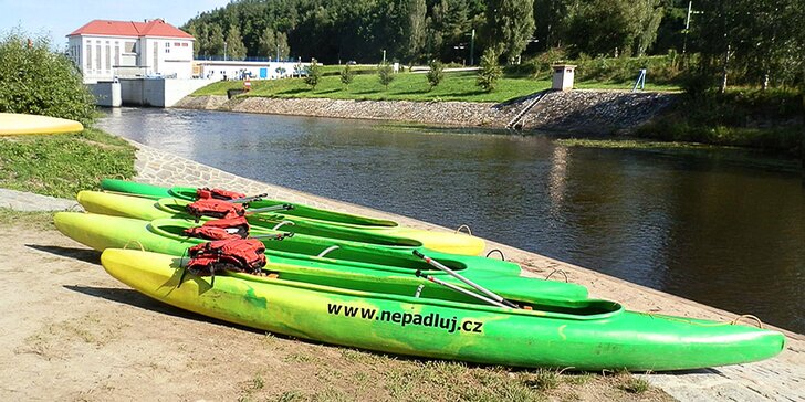 Půjčení kanoe či raftu včetně potřebného vybavení na Vltavě, Lužnici či Otavě