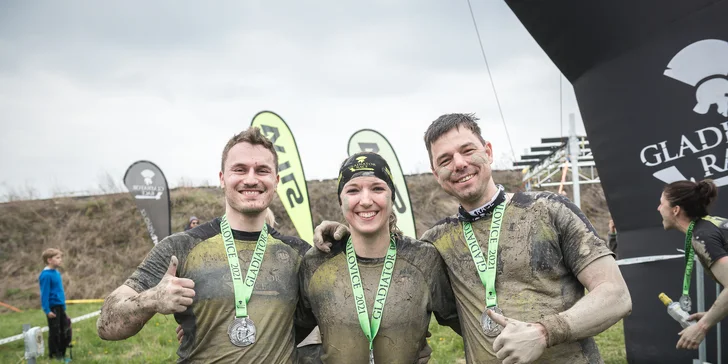 Gladiator Race Josefov: registrace do extrémního závodu, funkční tričko, startovní balíček a medaile