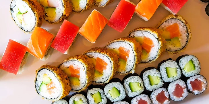 Skvělé sushi sety ve Vítkovicích: 46 a 67 ks s lososem, tuňákem i krevetou
