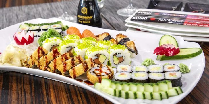 Asijská hostina za půlku: 50% sleva na celý jídelní i nápojový lístek Sushi Miomi