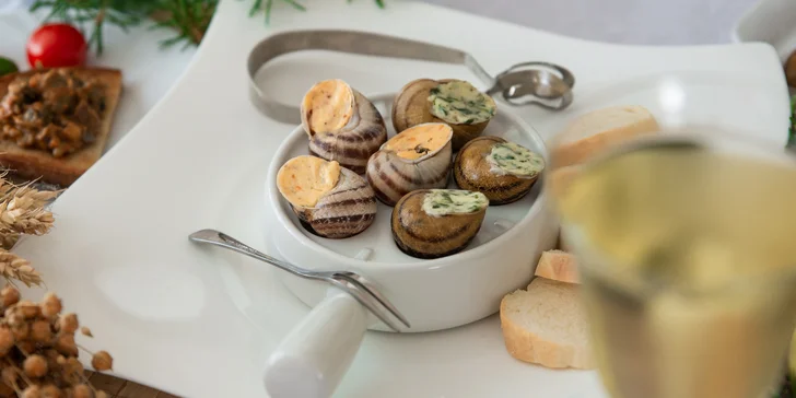 Exkurze na šnečí farmu včetně 5chodového degustačního menu s moravským vínem k tomu