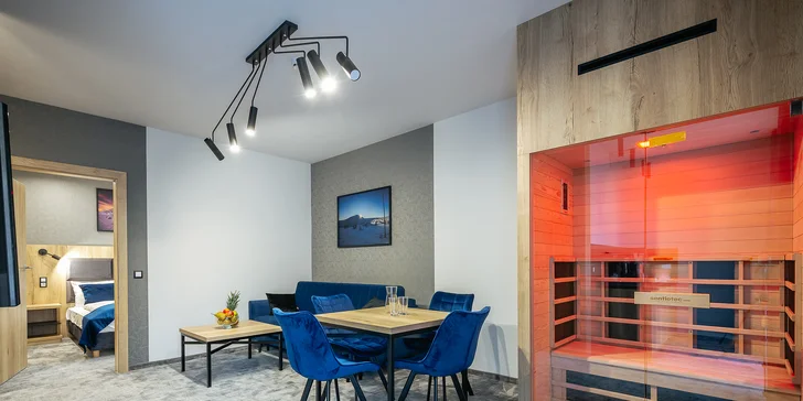 Môžete si tiež zvoliť apartmán s privátnou infrasaunou.