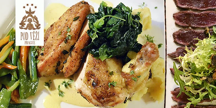 Lahodné tříchodové menu v luxusní restauraci