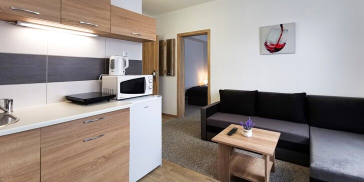Dovolená pod Tatrami: moderní a plně vybavené apartmány, lahev vína, sleva na pizzu i do fitka