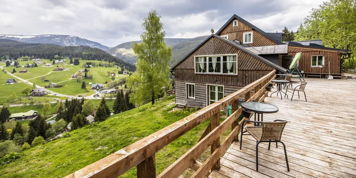 Dovolená po celý rok v Peci pod Sněžkou: plná penze a all inclusive na nápoje a denně privátní wellness