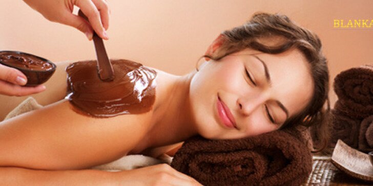 Rozkošnická čokoládová masáž, peeling a zábal