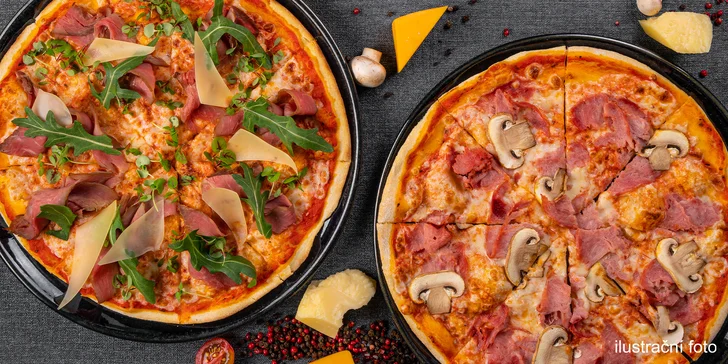 Pizza o průměru 33 cm dle výběru: Spinaci, Diavolo, Mexico i Vegetariana a další