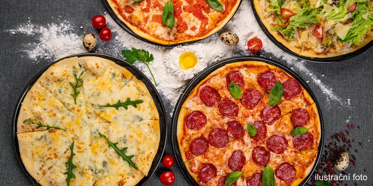 Pizza o průměru 33 cm dle výběru: Spinaci, Diavolo, Mexico i Vegetariana a další