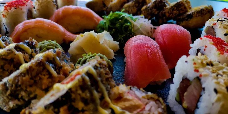 Pestré sushi sety v Porubě: set 41 nebo 50 ks s rybami i avokádem