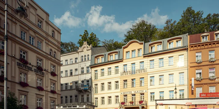 Pobyt v centru Karlových Varů s jídlem, wellness a předepsanými procedurami