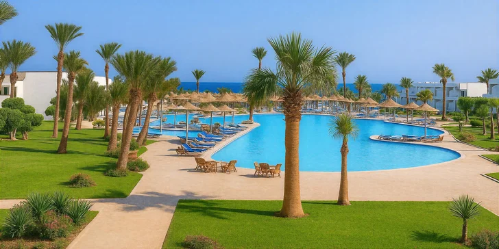 Egypt letecky - Hurghada: JAZ Palmariva Beach**** s all inclusive, skvělá lokalita, bazény i program