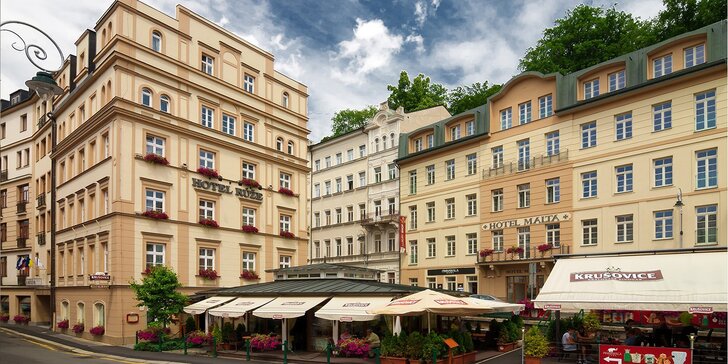 Pobyt v centru Karlových Varů s jídlem, wellness a předepsanými procedurami