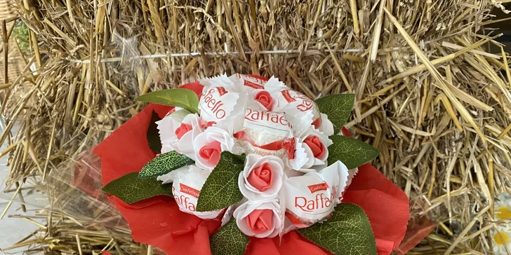 Sladké kytice, kterým neodoláte: s bonbóny Geisha, Merci, Raffaello i Ferrero Rocher