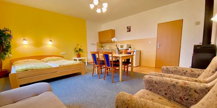 Až v 15 dní v chatičce či apartmánu v Posázaví: možnost polopenze a sportovní areál