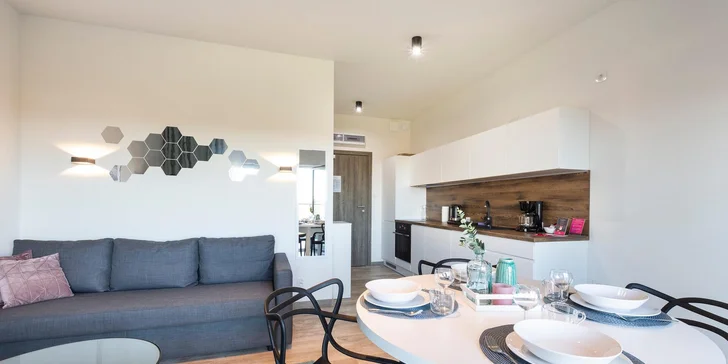 Hurá na Balt: moderní apartmány s plnou výbavou a terasou, 10 min. k pláži, neomezený vstup do wellness