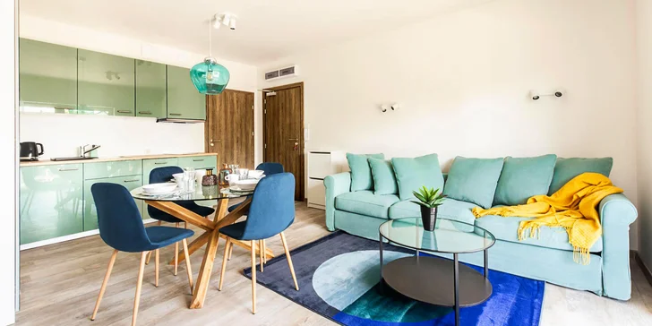 Hurá na Balt: moderní apartmány s plnou výbavou a terasou, 10 min. k pláži, neomezený vstup do wellness