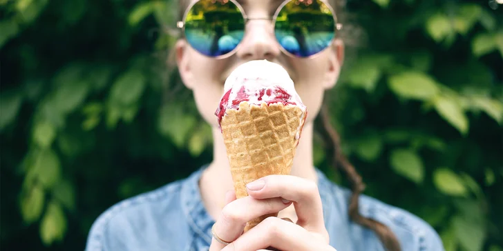 Kopečková zmrzlina s kávou či limonádou k odnosu s sebou