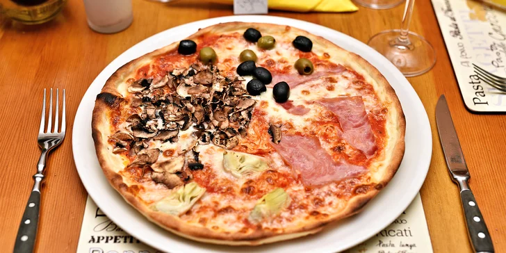 Itálie na Staroměstském náměstí: libovolná pizza nebo těstoviny pro 1 nebo 2 osoby