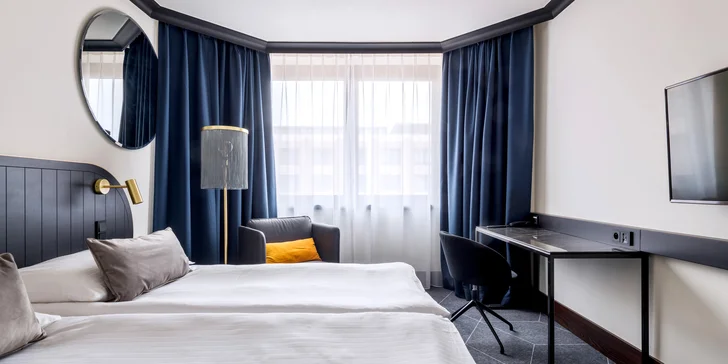 Designový hotel na dohled od Pražského hradu: moderní pokoj a snídaně