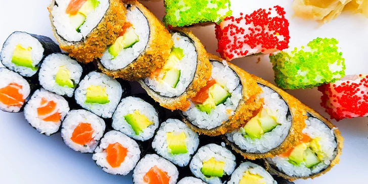 Set 46 či 101 ks sushi ze Stodolní s sebou: losos či kreveta i okurka a avokádo