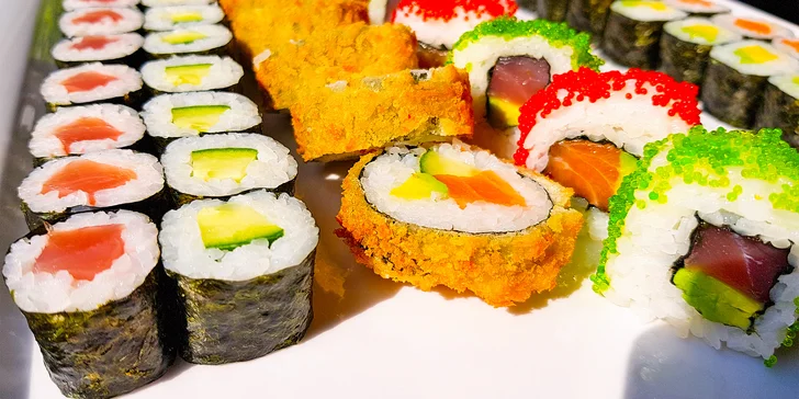 Set 46 či 101 ks sushi ze Stodolní s sebou: losos či kreveta i okurka a avokádo