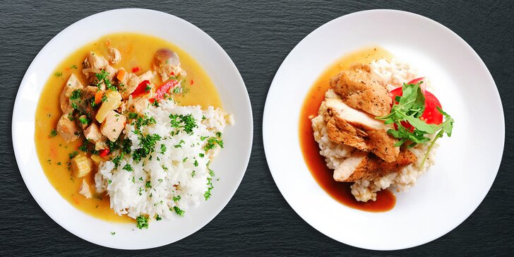 Oběd bez práce a starostí: 5× polední menu č. 1 včetně polévky a rozvozu po Plzni