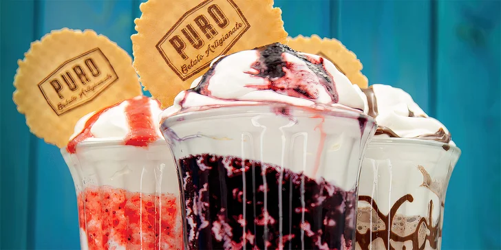 Milkshake podle výběru v Puro Gelato pro 1 i 2 osoby: čokoláda, borůvka, jahoda či slaný karamel