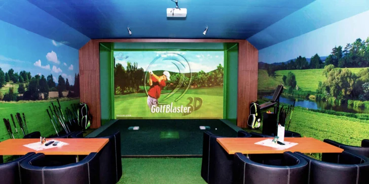 60 minut na golfovém trenažéru pro 1–6 odpalujících: 60 tréninků, hřiště z celého světa