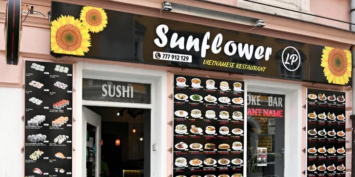 Sushi sety o 24–48 kouscích i s jarními závitky nebo krevetami a miso či thajskou polévkou