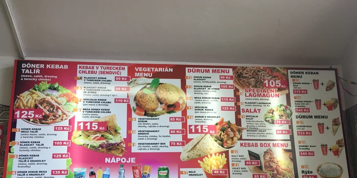 Jídlo s sebou pro 1 či 2 osoby: Kebab a nápoj z bistra na náměstí Jiřího z Poděbrad