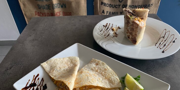 Mexické dobroty: burrito, quesadilla či tacos pro 1 i 2 osoby, možnost odnosu