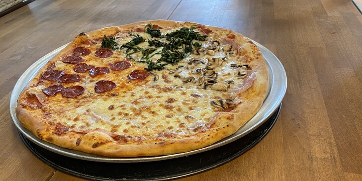 Pořádná italská dobrota: 1 či 2 půlmetrové pizzy podle výběru z 24 druhů