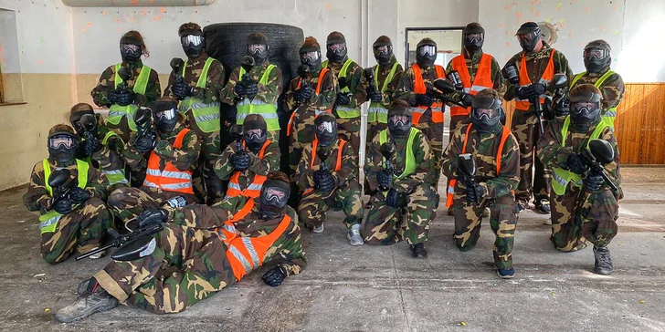 Až 3hod. indoor paintball vč. zapůjčení vybavení pro 1 nebo 10 osob