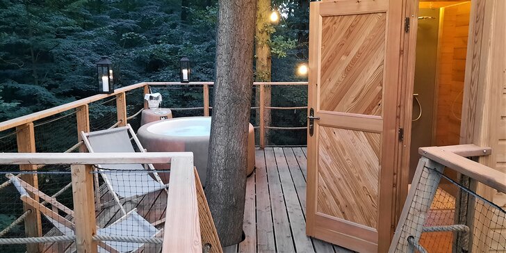 Romantika v přírodě nedaleko Vlašimi: pobyt v Cocoon Tree Bed se soukromou spa terasou