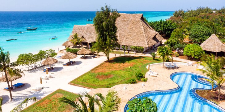 Exotický 4*+ resort na Zanzibaru: 6–12 nocí, all inclusive, sladkovodní bazén