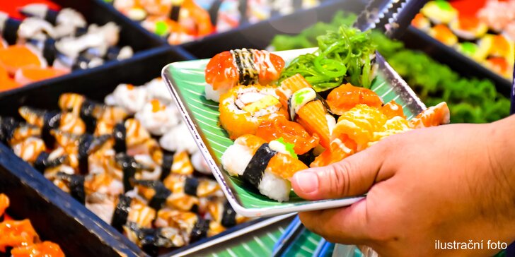 2 hodiny neomezené konzumace asijských pokrmů a specialit: wok, sushi i grill