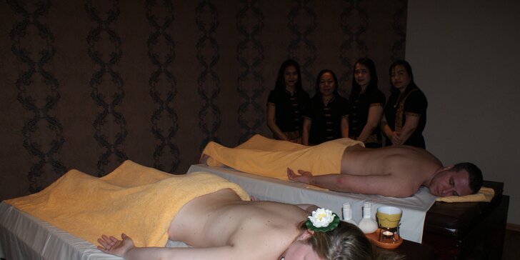 Párová masáž: tradiční thajská, olejová thajská nebo teplá masáž s aroma olejem