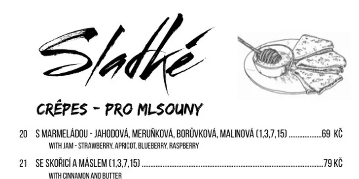 Francouzská sladká i slaná palačinka s nápojem dle výběru pro 1 i pro 2