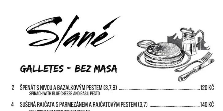 Francouzská sladká i slaná palačinka s nápojem dle výběru pro 1 i pro 2