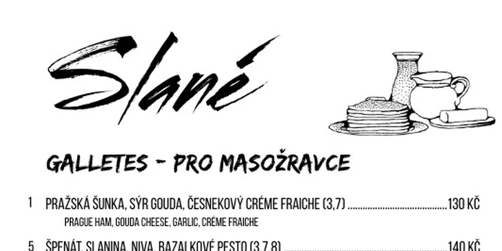 Francouzská sladká i slaná palačinka s nápojem dle výběru pro 1 i pro 2