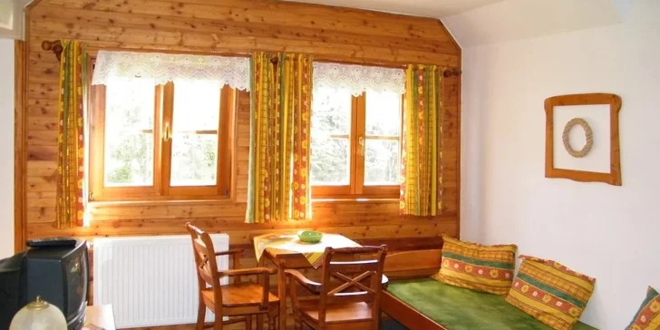 Chaloupka s apartmány až pro 6 osob v Janských Lázních jen kousek od Stezky korunami stromů