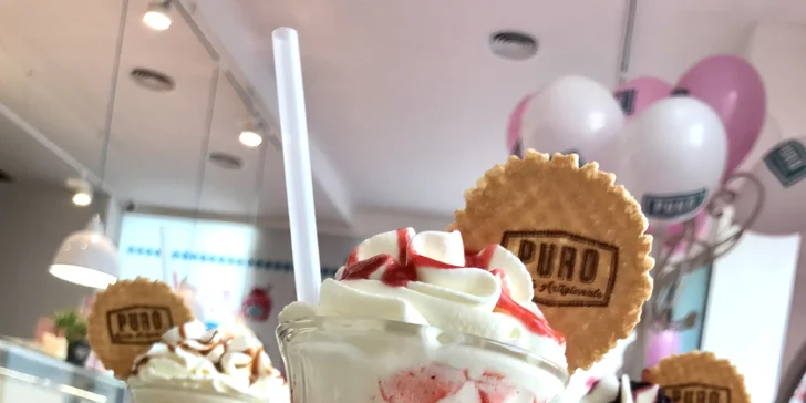 Puro Gelato v Karlíně: čokoládový, borůvkový, jahodový nebo karamelový milkshake pro 1 či 2 osoby