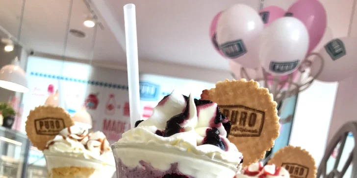 Puro Gelato v Karlíně: čokoládový, borůvkový, jahodový nebo karamelový milkshake pro 1 či 2 osoby