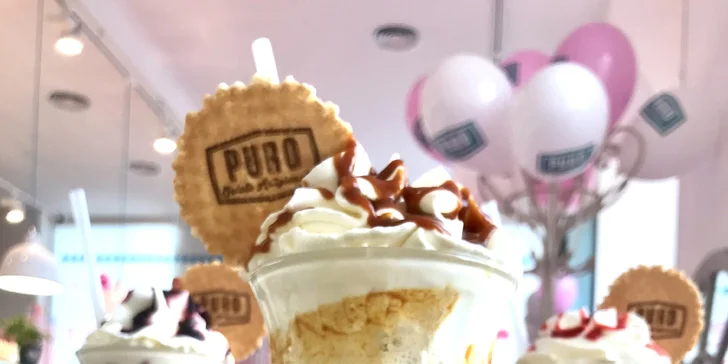Puro Gelato v Karlíně: čokoládový, borůvkový, jahodový nebo karamelový milkshake pro 1 či 2 osoby